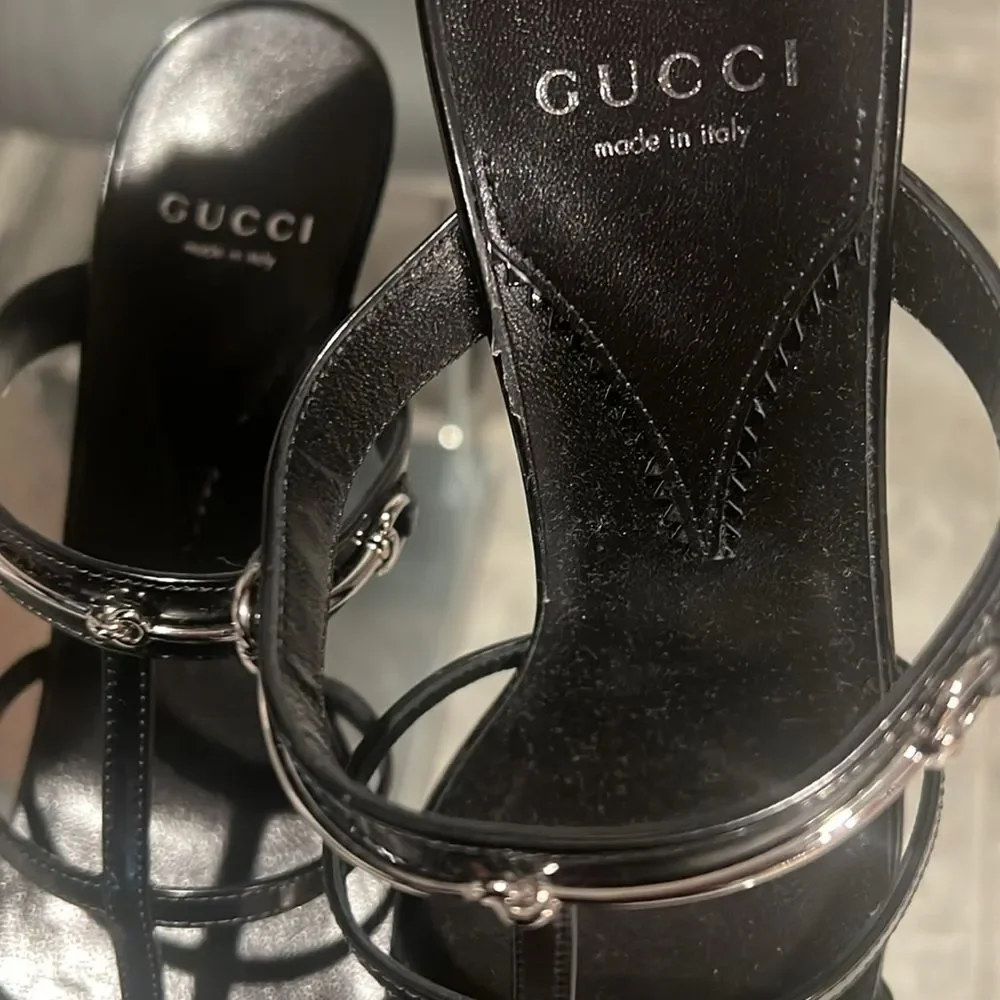 Gucci Divine Horsebit-Detailed Leather Mules 1000 Nero, w/DustBags, Size 39.5